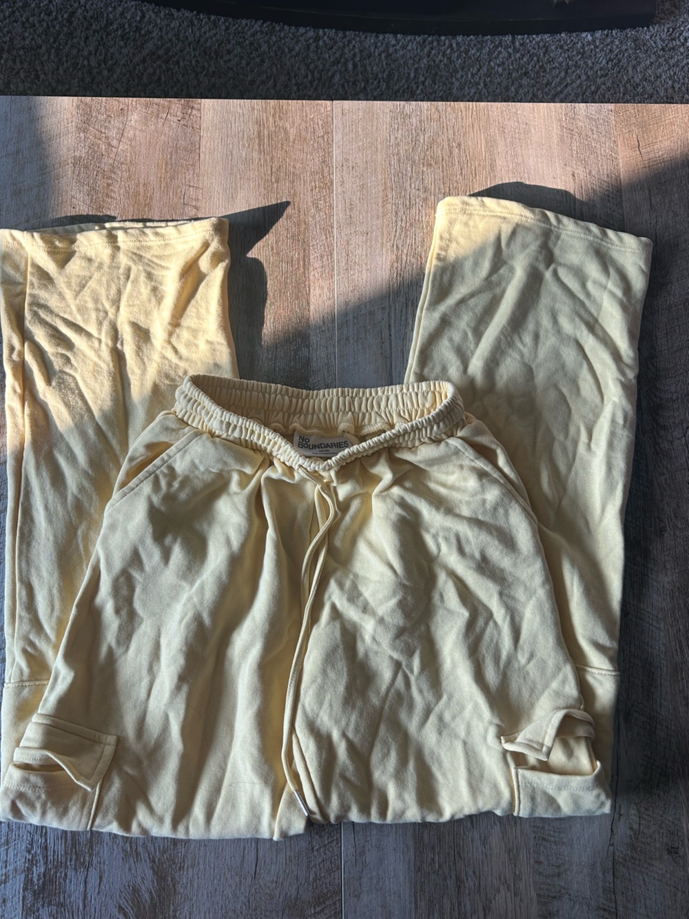 No Boundaries Light Yellow Drawstring Track Pants